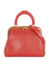 Vintage Kisslock Top Handle Bag, &pound;450, Handbags, Red, Leather, Front view